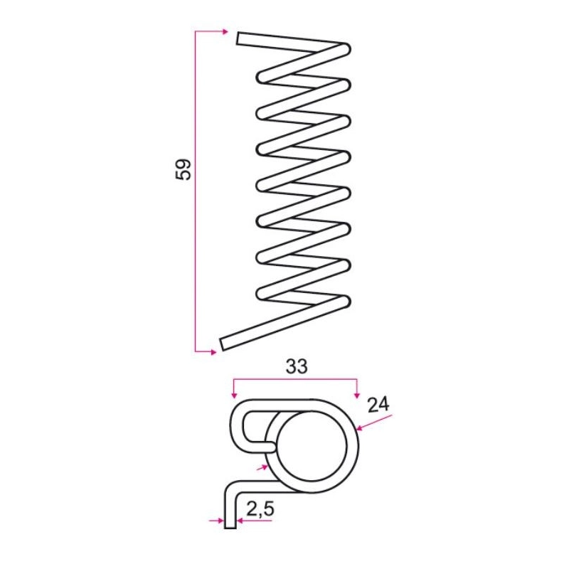 Ressort rappel Adaptable PZ 99