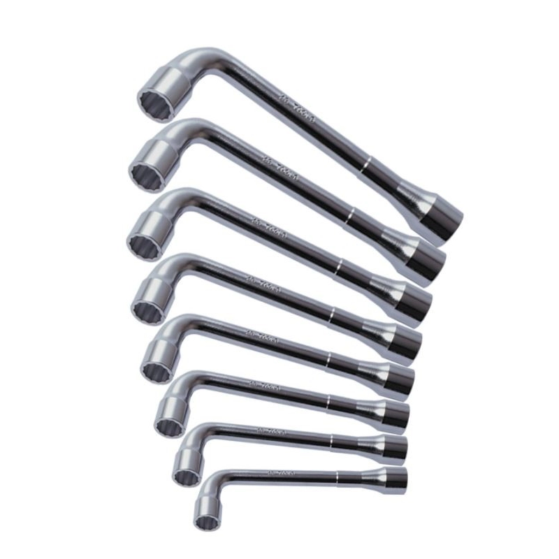 Jeu de 8 clés à pipe débouchées métriques - 6 pans - en boîte Jeu de 8 clés à pipe débouchées métriques - 6 pans - en boîte