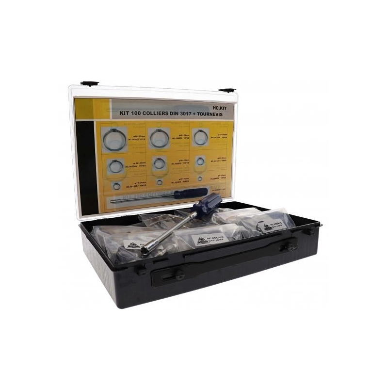 Coffret Colliers de Serrage Inox DIN 3017. Kit de 100pcs, Composition  Coffret Colliers de Serrage Inox DIN 3017. Kit de 100pcs, Composition