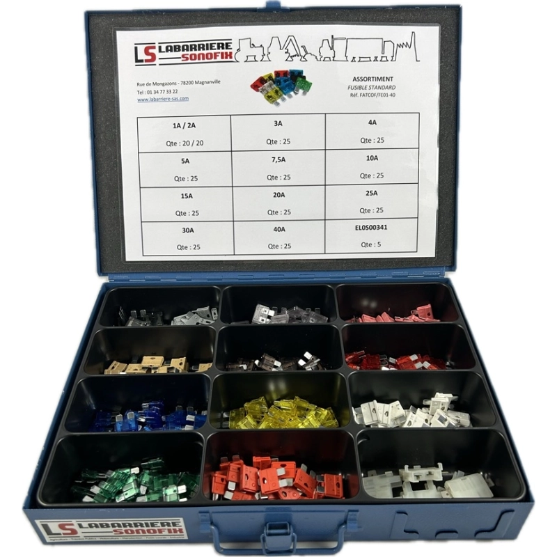 Coffret SONOFIX Métal Fusibles Standard et Portes Fusible 280 pièces
