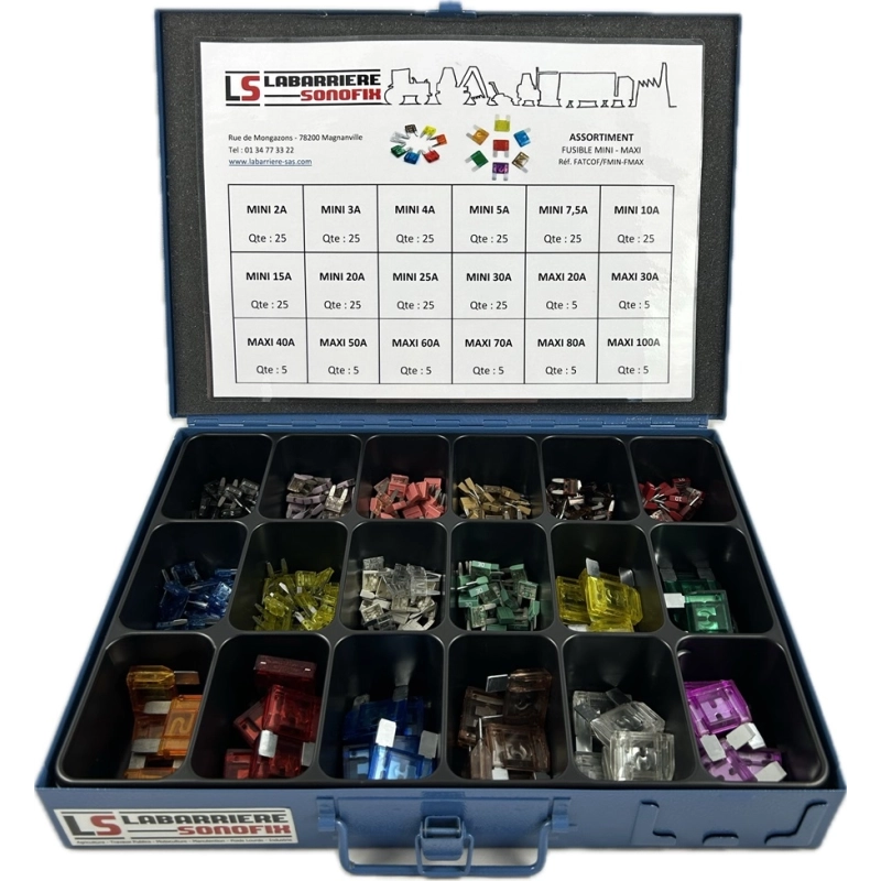 Coffret SONOFIX Métal Fusibles Mini et Maxi 290 pièces