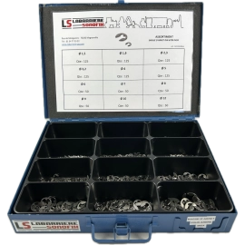 Coffret 1050 Bagues Arrêt INOX din 6799 M1.5 à M12
