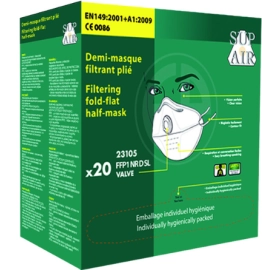 Boîte de 20 masques FFP1 pliable valve