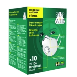 Boîte de 10 masques FFP1 pliable valve